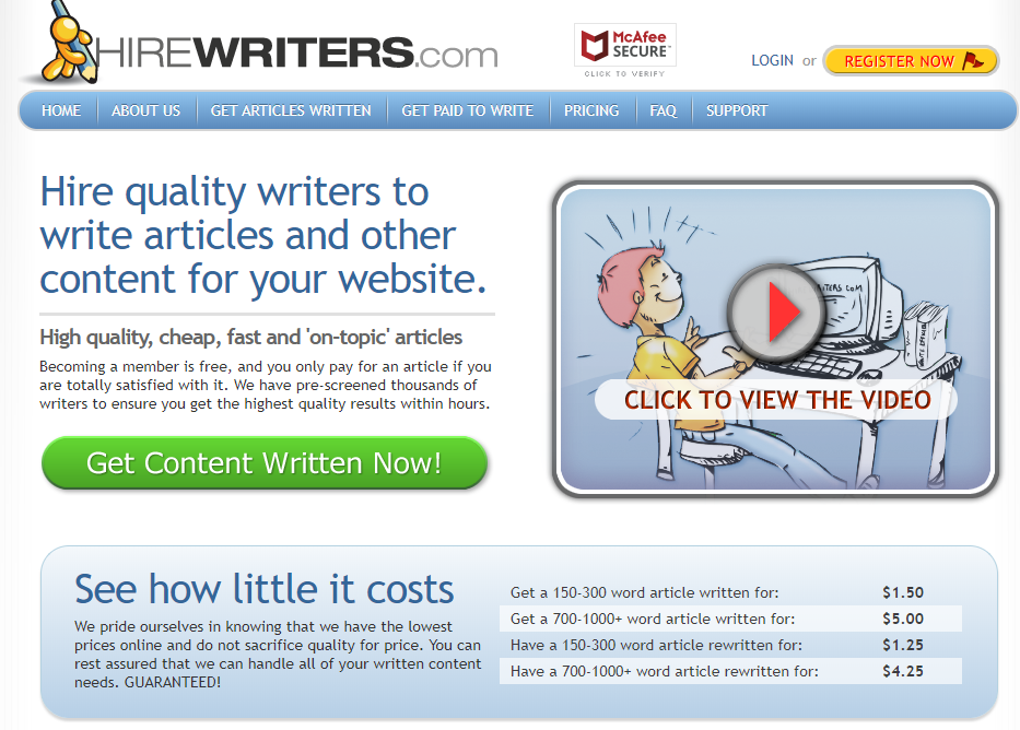 Hirewriters Review