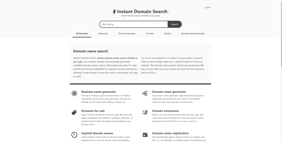 INSTANT DOMAIN SEARCH