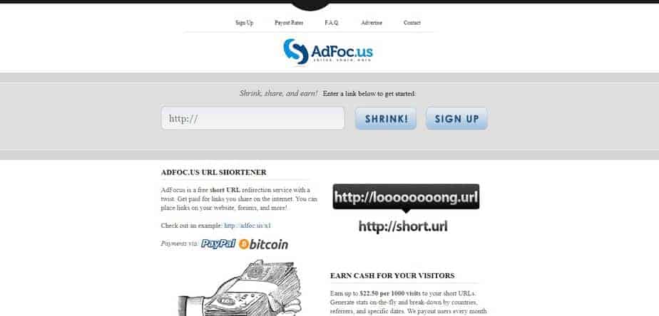 Adfoc.us URL Shortener