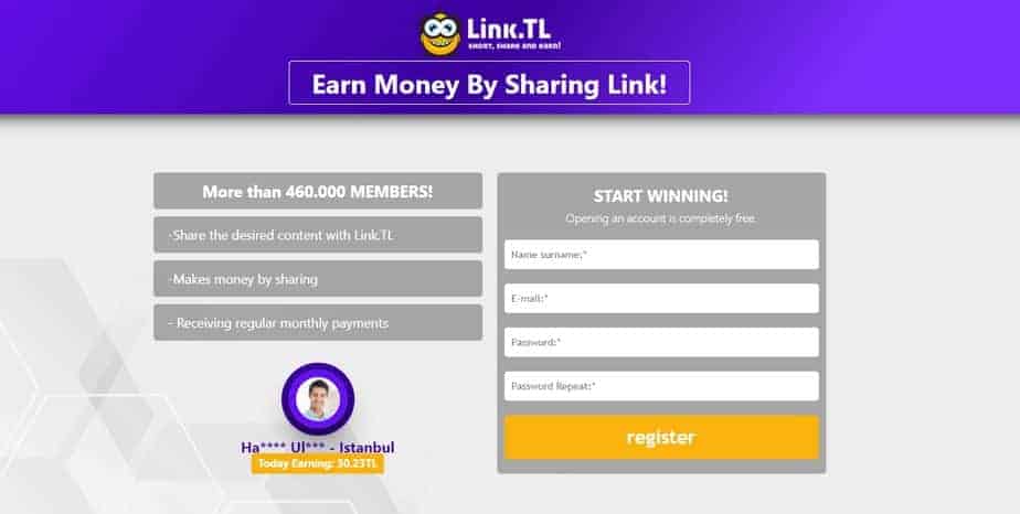 LinkTL – Earn Money By Sharing Links