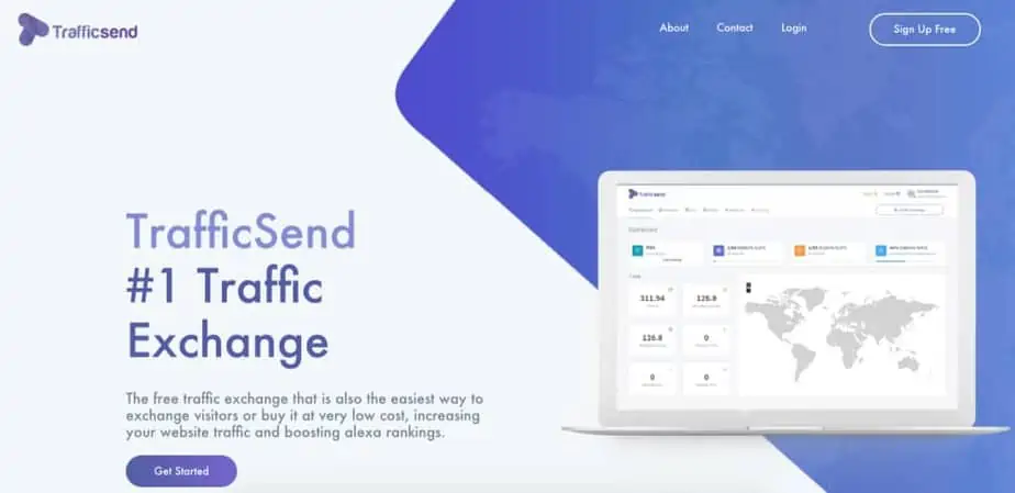 Trafficsend Traffic exchange website