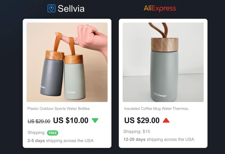 Sellvia VS Alidropship Product Comparison