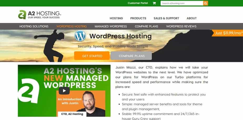 A2hosting WordPress Managed Hosting