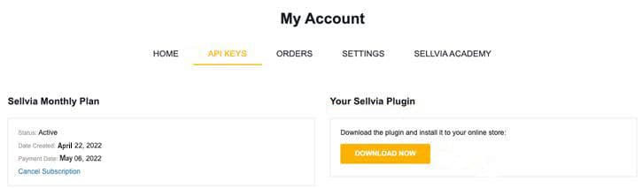 sellvia my account download sellvia plugin copy